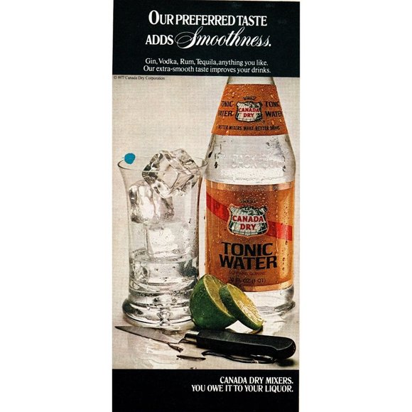 Canada Dry Art 978 Canada Dry Tonic Water Mixer Vintage Print Ad
